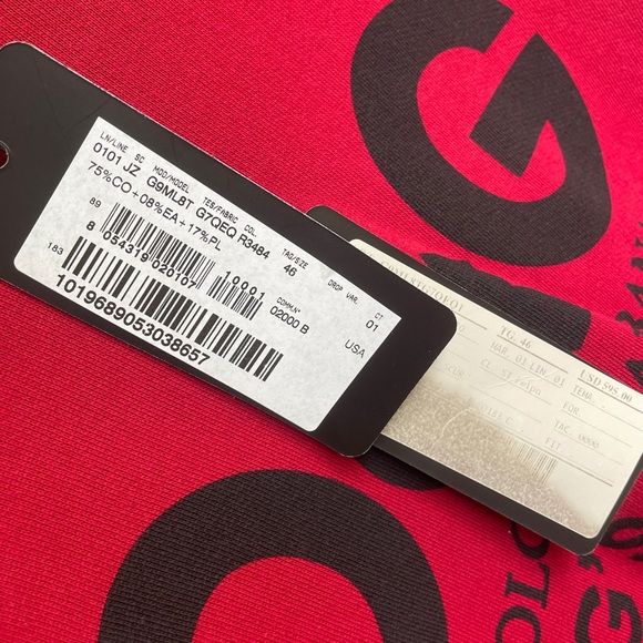 DOLCE & GABBANA D&G print jersey oversize hoodie in Dark Red SZ 46 - Picture 4 of 8